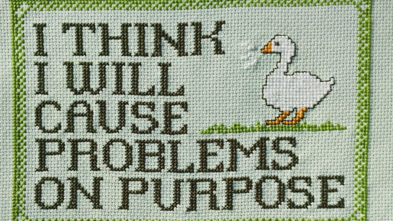 Untitled Goose Game Top Gun Inspired Cross Stitch Pattern 