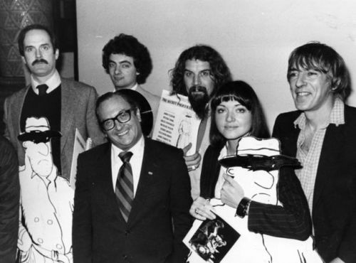 celebritysnapshots:John Cleese, Rowan Atkinson, Billy Connolly, Peter Cook, Clive Jenkins and Anna F