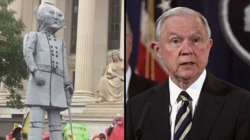 DACA activists erect, then tear down, confederate statue of Jeff SessionsOn Wednesday, activists wit