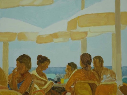 Beach Terrace   -   Otto Krol, 2015Dutch, b.1949-Oil on canvas,30 x 40 cm.