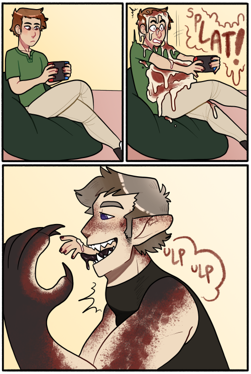 comic commission for @bastardofbabylon of him and @hs-artist ‘s sonas!! Sometimes you just have to c