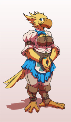 tzar-volver:busty chocobo lady character