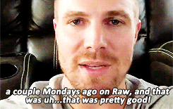 queensarrow:That unbelievably awesome moment when Stephen Amell himself, mentions the gifset that Br