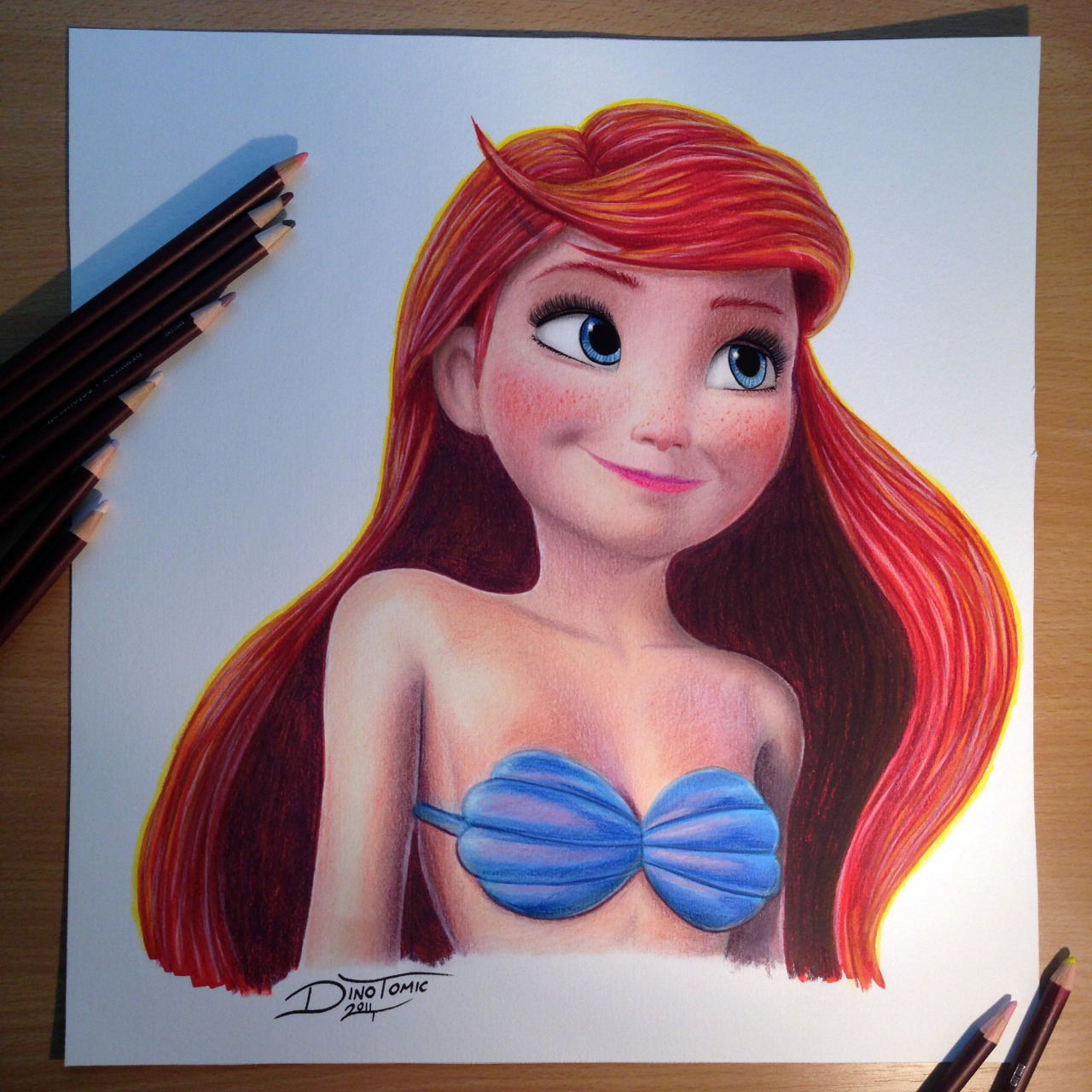 youngjusticer:  Anna, the little mermaid. Anna as Ariel, by Dino Tomic.