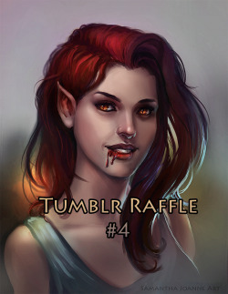 luckykrelle:asamaday:Thanks to everyone who took part in the last raffle! The winner was @boilingheart with her half-were, half-vampire character Kaminari. Time for #4! What you get:A portrait of your very own! Any character from any world or universe.