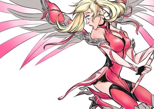 Me an intellectual:Pink Mercy is fetishized.Me:Pink Mercy is my fav skin— fight me.Σ(-᷅_-᷄๑)