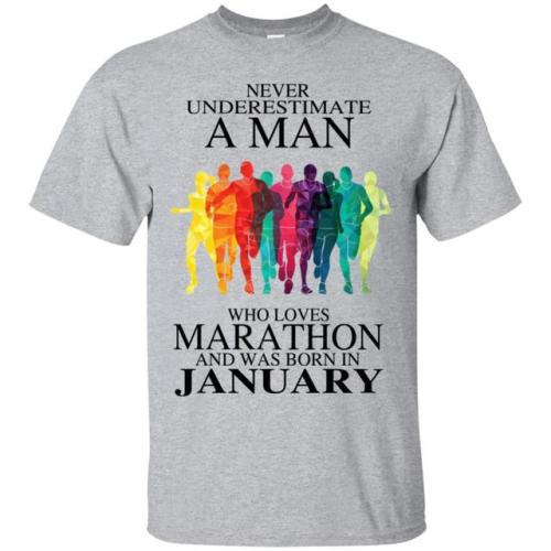 A Man Who Loves Marathon And Was Born In January T-Shirts, Hoodie, Tank