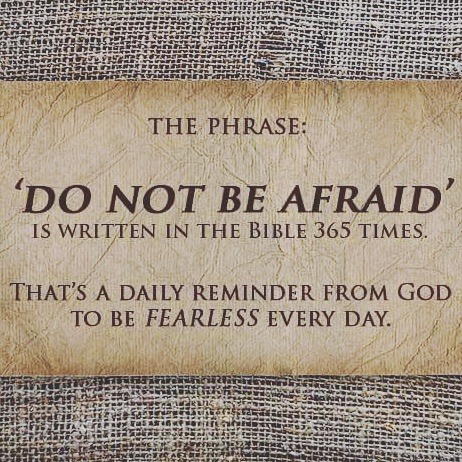 Do Not Be Afraid is written in the Bible 365 times.Could it be that God was prescribing us one dose 