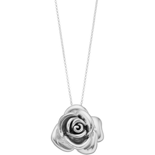 Sterling Silver Electroform Large Rose Pendant Necklace ❤ liked on Polyvore (see more rose necklace 