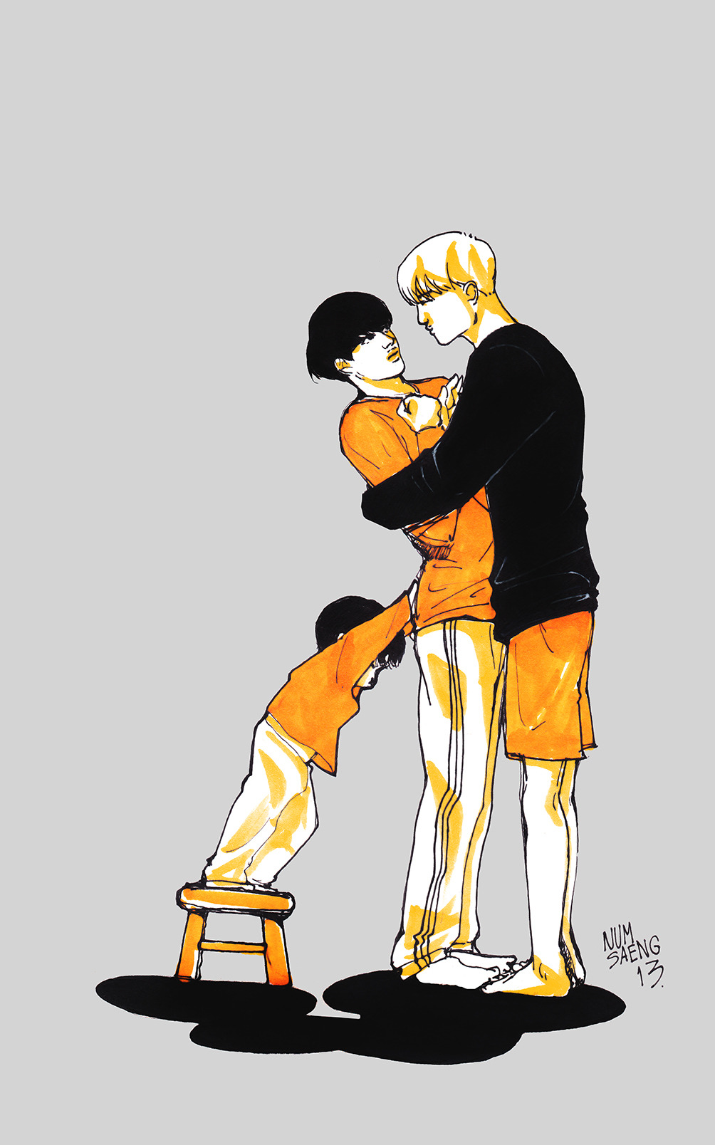 Kaisoo 24/7 — this fanart is super cute; full credit to:...