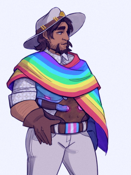 transmasclucio: i was gonna post this + a matching bi trans hanzo for pride month but depression got