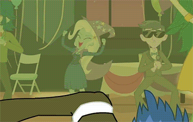 transdimensional-riftwalker:  I don’t know what I love most about this, Trixie’s wizard dance….or the dude doing Gangnam Style behind her…… 