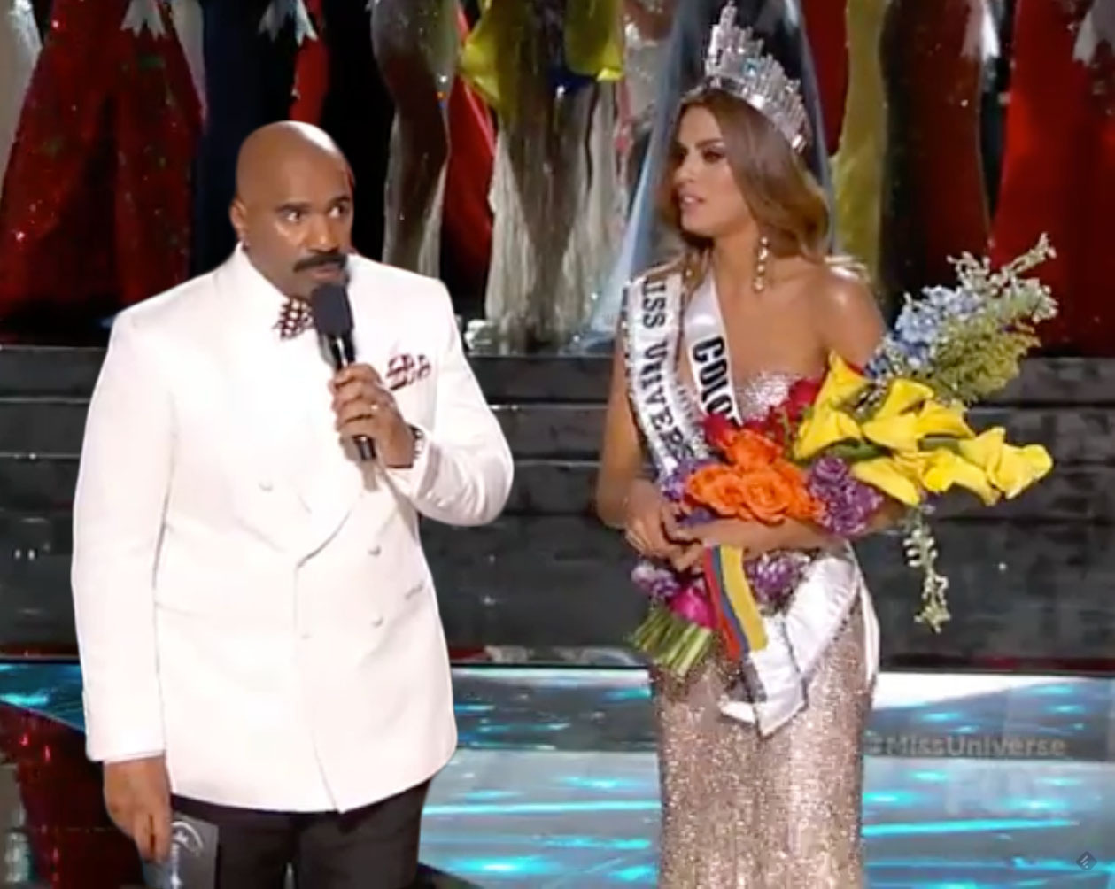 Watch Steve Harvey’s Awkward Miss Universe FAIL And Then Say Goodnight To 2015Last night, Steve Harvey crowned the wrong woman Miss Universe and what ensued was just as uncomfortable as you’d expect.