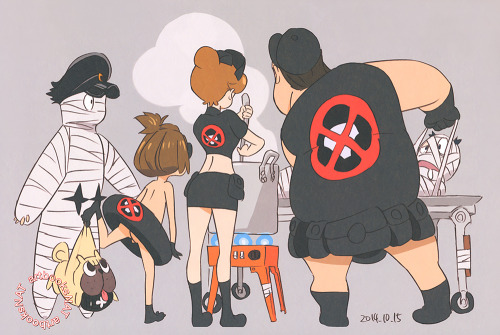 artbooksnat:  Kill la Kill (キルラキル) Character designs and costume changes for Ryuko, Mako, and more, during the Nudist Beach portion of the show, illustrated by Sushio (すしお) for Sushio Club Love Love KLKL (Mandarake). 