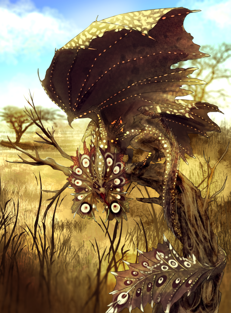 dailydragons:  Frilled Dragon by Tazz (DeviantArt) 