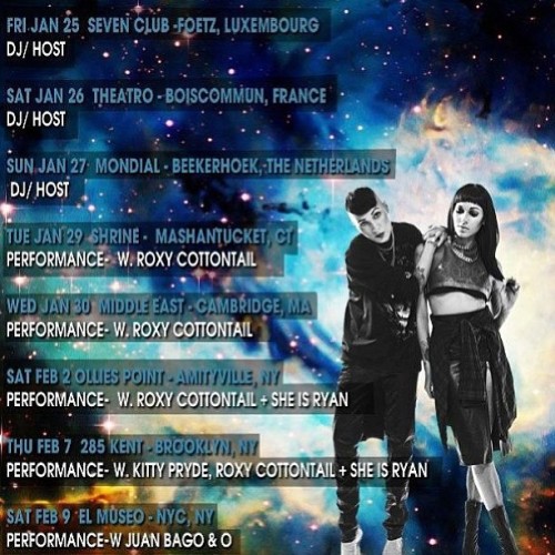 UPCOMING SHOWS IN FEBRUARY! IM OPENING FOR NINA SKY! COME OUT AND SHOW LOVE WITH ME, @RoxyCottonTail