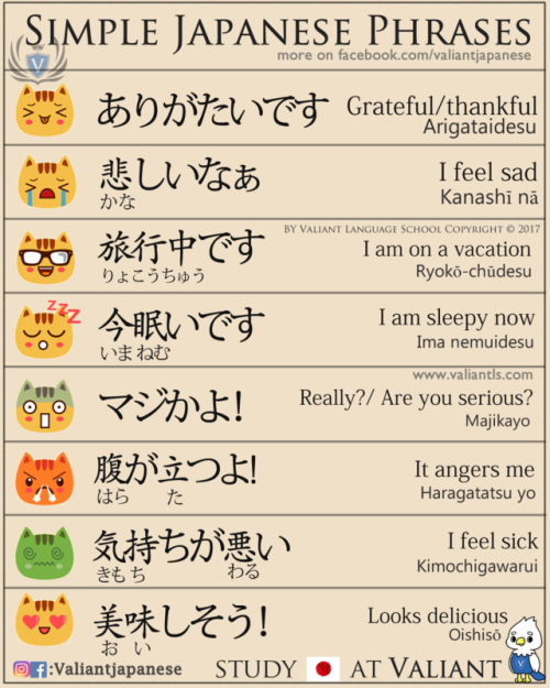 valiantschool - Different Emotions in JapaneseMore Flashcards in...