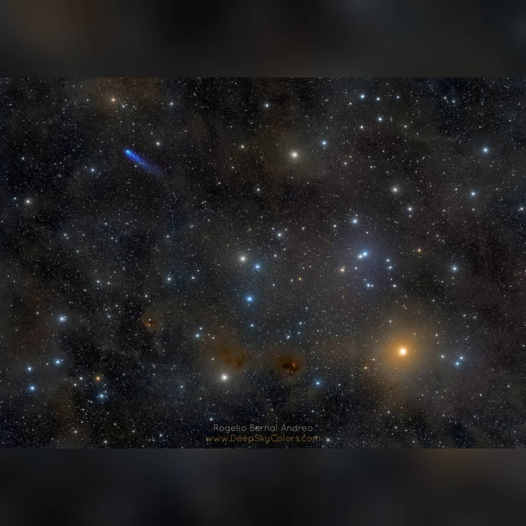 Blue Comet in Hyades #nasa #apod #deepskycolors #hyades #hyadesstarcluster #starcluster