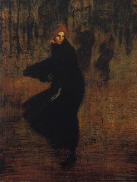 A gust of wind - Theophile Alexandre Steinlen 1895French painter 1859-1923 Art Nouveau