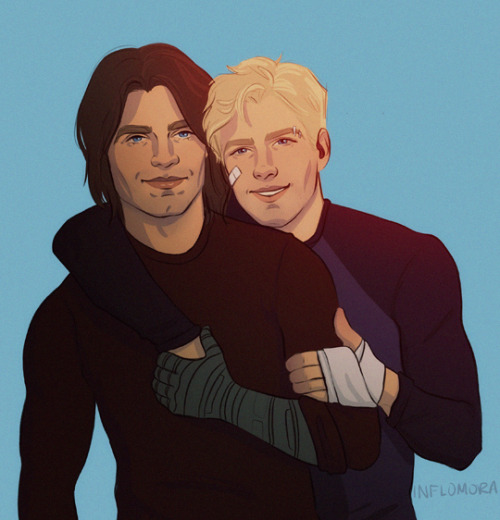 inflomora-art: bucky and clint ｡^‿^｡ for @winterhawkkisses commission info: x