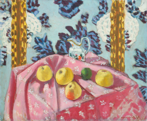 mundodasideias:Henri Matisse - Still Life with Apples on a Pink Tablecloth 1924