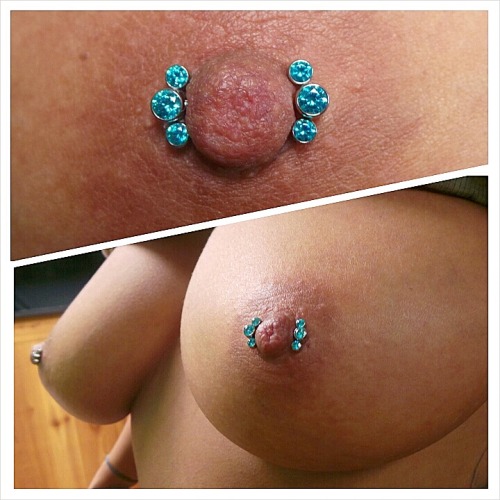 needle-pusher:  Happy Halloween from Pincushns and the mint green Queen! I didn’t do these piercings