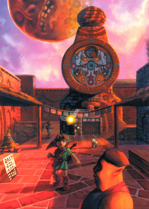 nintendo-forever:Official art from the Majora’s Mask manual.