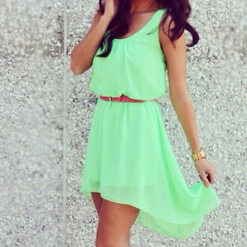 Neon green club dress