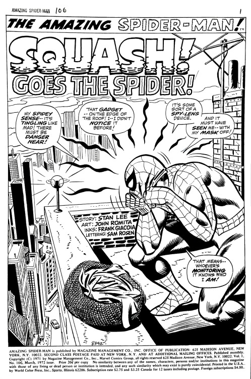 Amazing Spider-Man 106 pg1 by John Romita