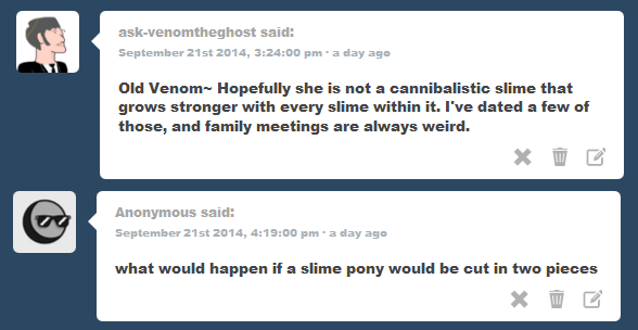 askshinytheslime:  Shiny: Good girl, it wasn’t that bad huh?  So cute :3