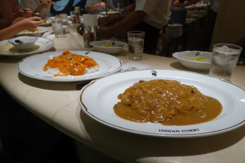 6/23 - hiyashi rice and curry rice, Indian Curry (Osaka)