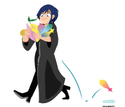 daochanlee:  Quick Xion doodle! Because I recently caught up with all of the KH series and the seashells in this game are so colorful. 