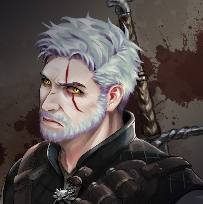 Drawing The Witcher Geralt of Rivia men warrior silver hair long hair  HD phone wallpaper  Peakpx