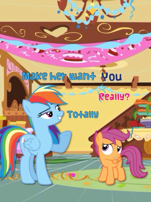 askanewscootaloo:  Staring rainbows-and-dashes  X3!