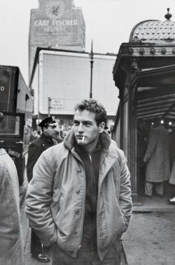 nostalgia-gallery:  Paul Newman on the set of “Somebody Up There Likes Me”   By Sanford Roth (1956)  