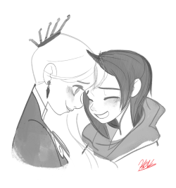 tweetsdraws:    Weiss isn’t very affectionate, but with Ruby, she loves forehead touches-girl secretly loves Ruby’s smile  