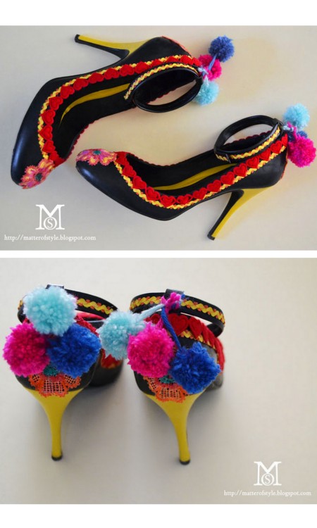 DIY Caroline Issa for L.K. Bennett Inspired Parrot Shoes Tutorial from A Matter of Style here. 