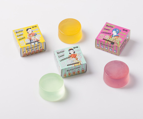 Retro Japan inspired soap packaging by Dejima Graph