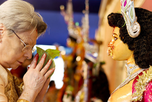 Prayer to Karthikeya at Durga Puja, Kolkatta