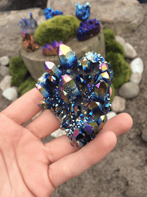 mamadivaa:Rainbow Aura Quartz Cluster Purchased from Borealis Jewels on Etsy!  {X}  