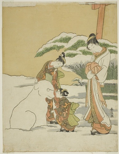 aic-asian: Making a Snow Dog, Suzuki Harunobu, 1762, Art Institute of Chicago: Asian ArtClarence Buc