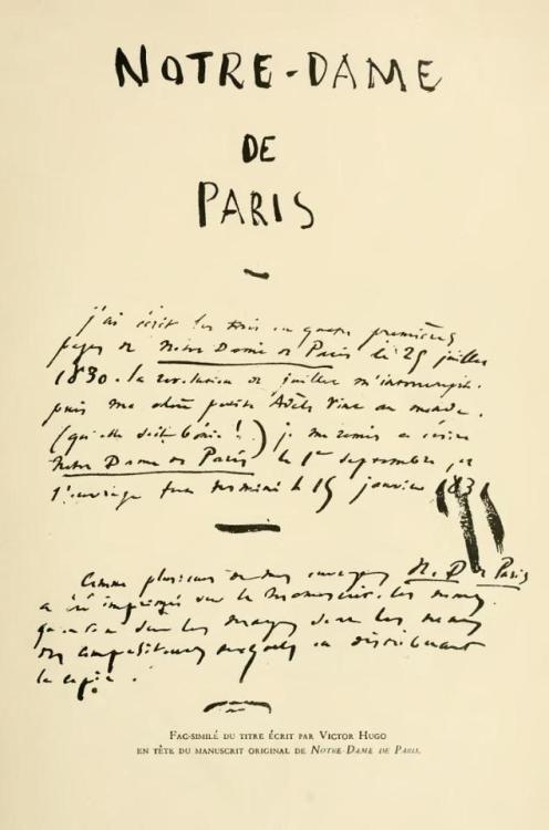 tchaikovskaya:Facsimilé du titre écrit par Victor Hugo en tête du manuscrit orig
