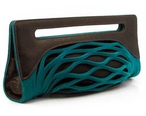awesomeetsy:Teal clutch, blue evening bag, felt purse - the Penelope