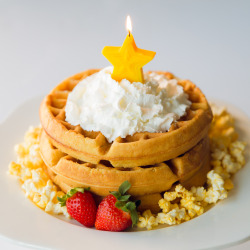 Who Wants A Together Breakfast Waffle Cake? 