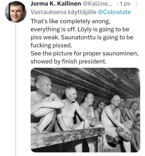 seitsenpistepirjo:torillatavataan:  godwolf30:  nineteenth-order-simulacra:  last time the finnish dragged people this hard the russians were pissing their pants   no doubt, this dudes a poser in every sense, but a bunch of grown men sitting around naked