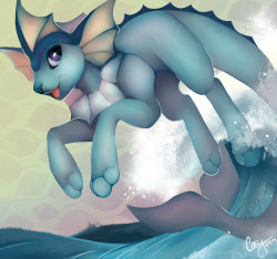 casynuf:  Painting of Vaporeon. I rly love