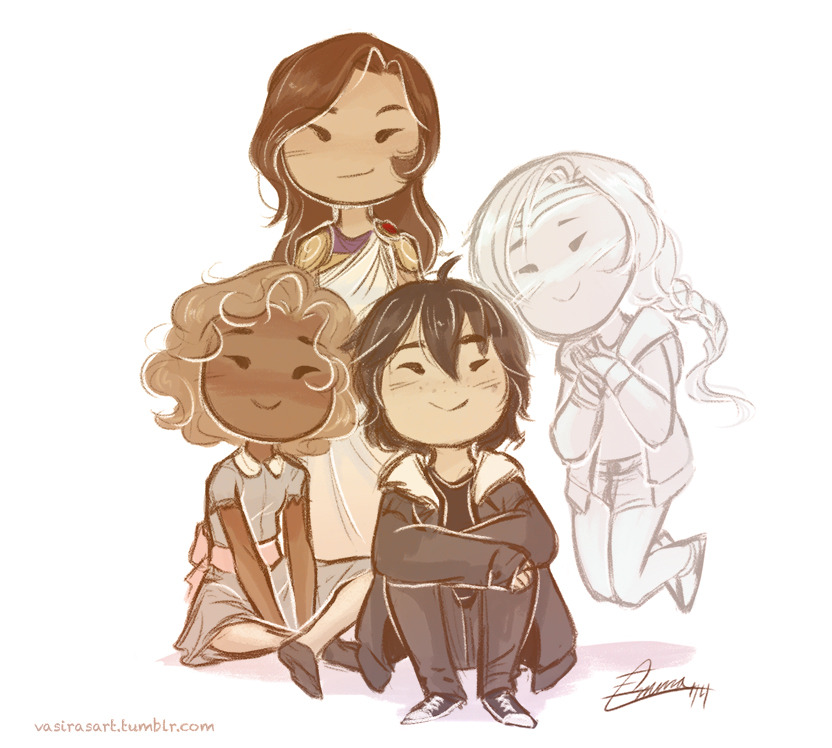 vasirasart:
“ Happy Nico with his sisters.
I drew ghost!bianca ‘cause i do what i want don’t question my genius
”