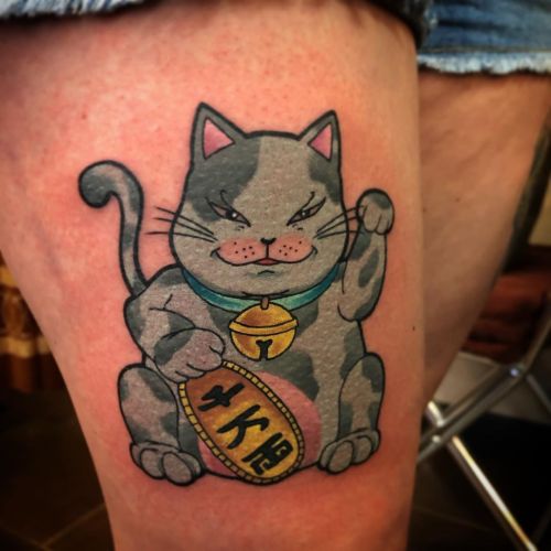 ManekiNeko #manekineko #tattoo #tatouage #ink #inked #melun #chat #cat #neotraditionaltattoo #neotra