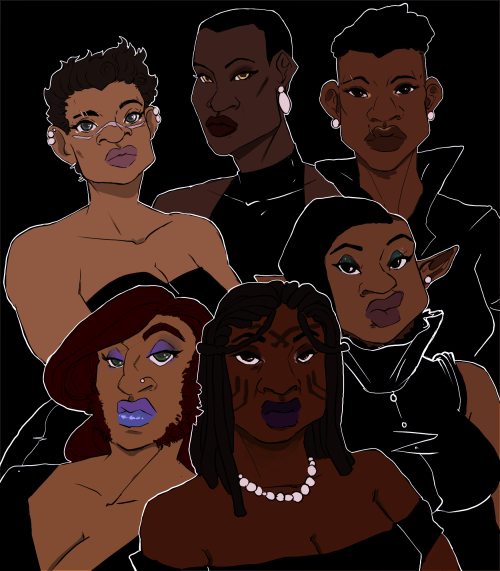 While listening to the new Beyonce song for the 200th time I drew out all my black bioware girls. Le