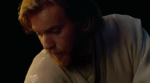 master-skywalker:A cropped version of my latest painting of Obi-Wan! A re-paint of the first ever di